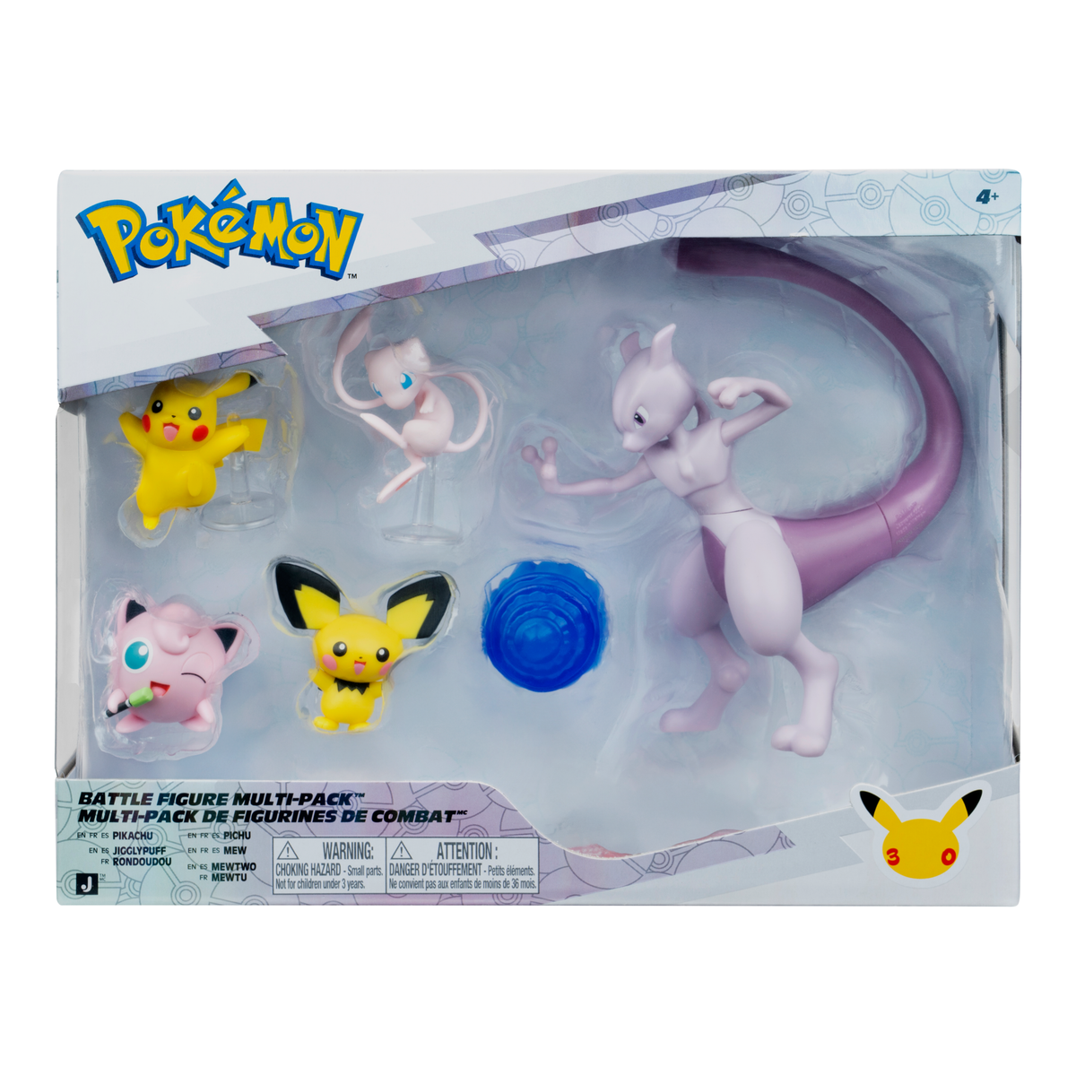 Pokémon 30th Anniversary Battle Figure Multi-Pack - Pikachu, Pichu, Jigglypuff, Mew & Mewtwo - GameOn.games