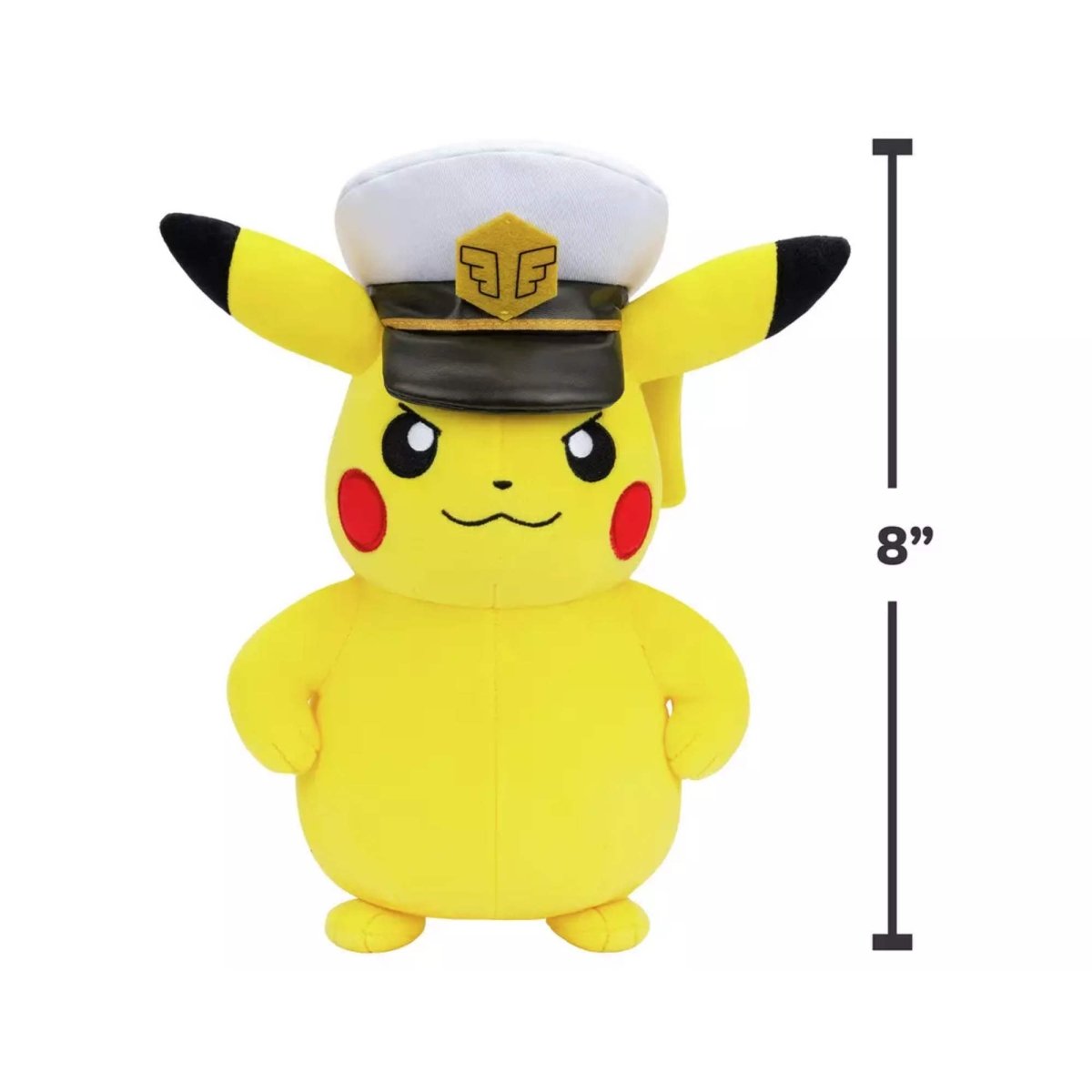 8" Pikachu with Captain's Hat Plush - GameOn.games