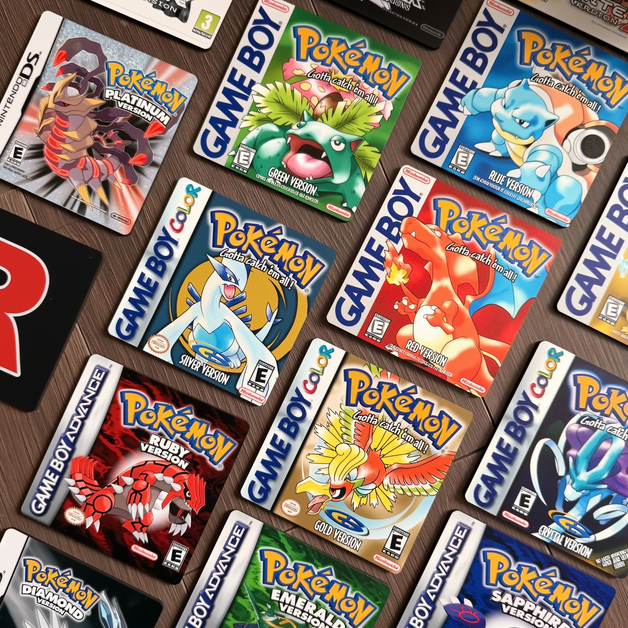 Pokémon Coasters Wooden Game Cover & Team Rocket Art