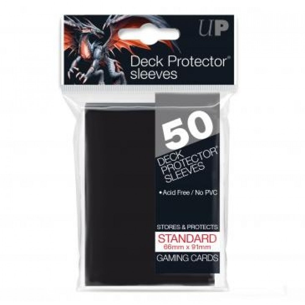 Standard Size Black Deck Protector Sleeves - 50 per pack