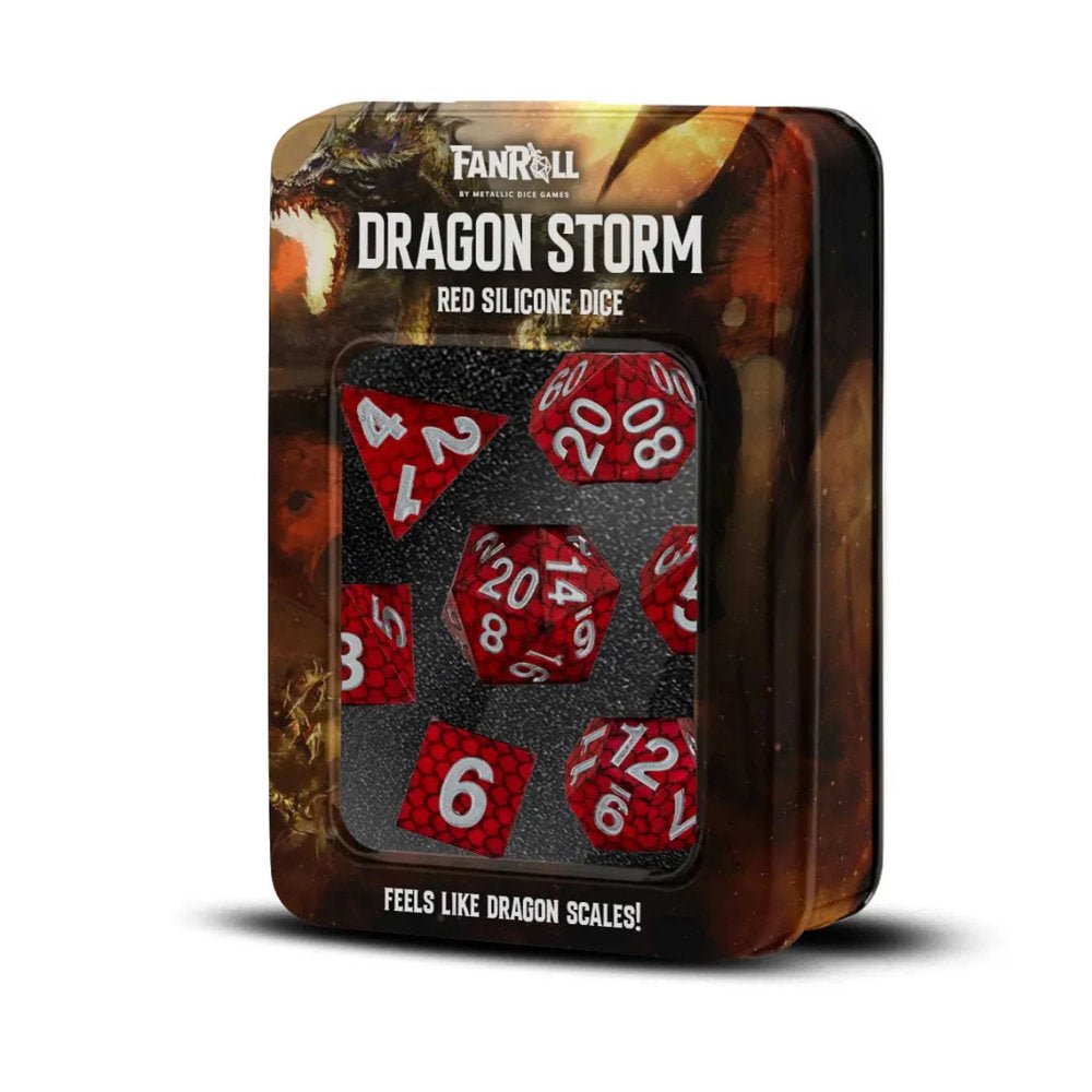 FanRoll: Dragon Storm Silicone Dice Set: Red Dragon Scales - GameOn.games