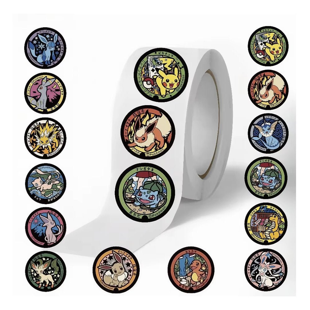 Mini Circle Pokémon Stickers - Roll of 1000 - GameOn.games