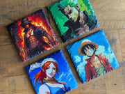 One Piece Slate Coasters - Set of 4 - GameOn.games