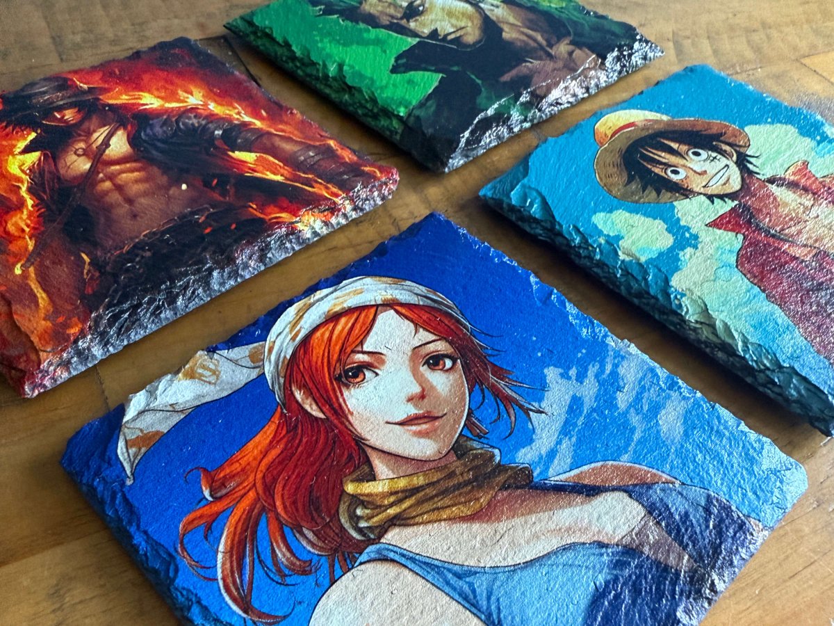 One Piece Slate Coasters - Set of 4 - GameOn.games