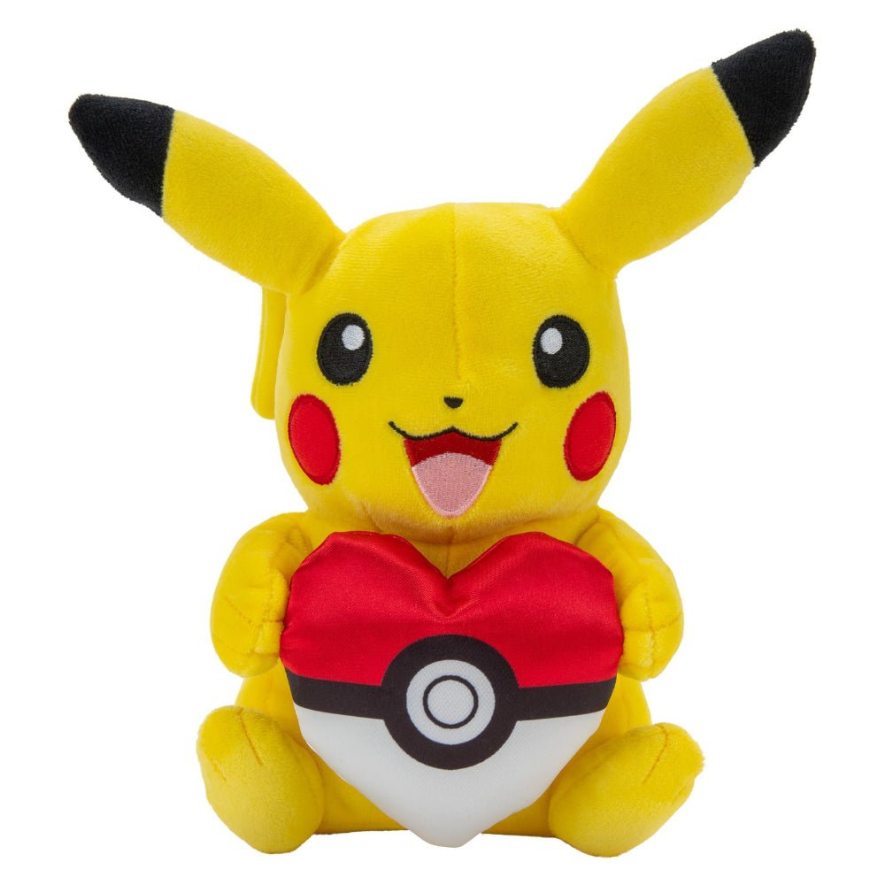 Pikachu with Heart Seasonal Plush 8inch - GameOn.games
