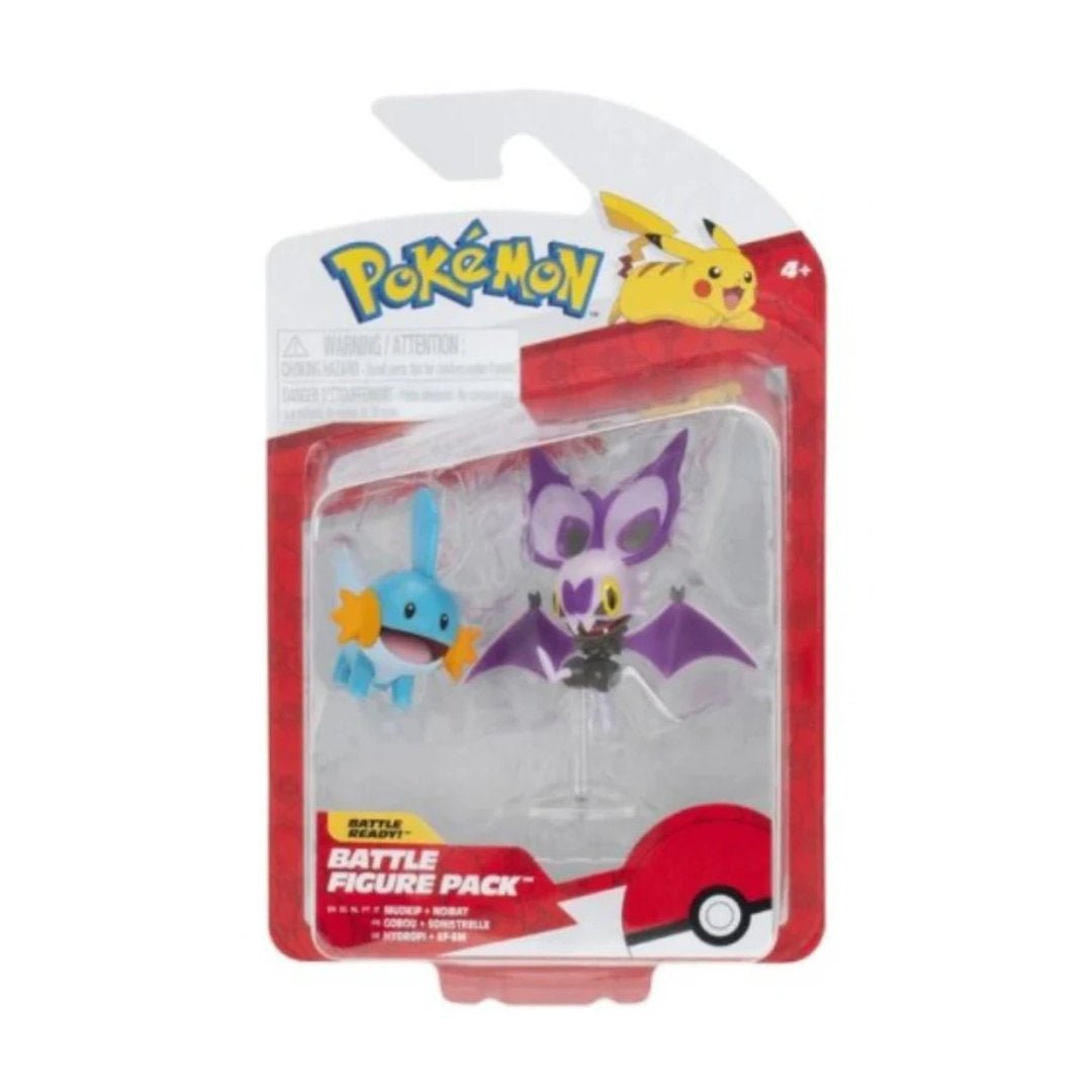 Pokémon 2 - 3" Battle Figure Pack - Mudkip & Noibat - GameOn.games
