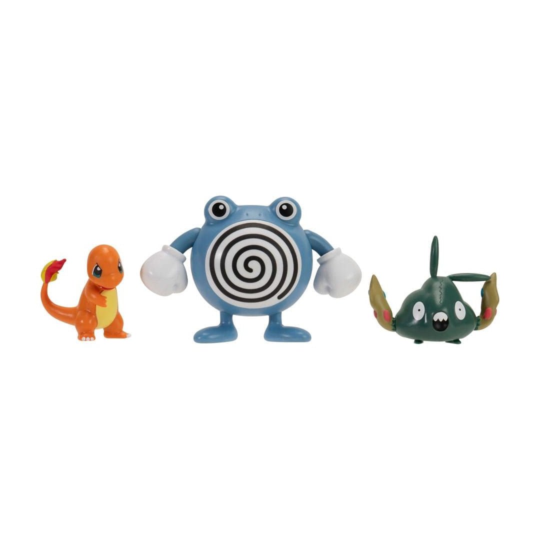 Pokémon 3 - pack Battle Figure - Charmander, Poliwhirl, Trubbish - GameOn.games