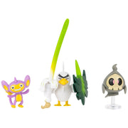 Pokémon Battle Figure 3 Pack - 2 - Inch Aipom, Duskull & 3 - Inch Sirfetch'd - GameOn.games