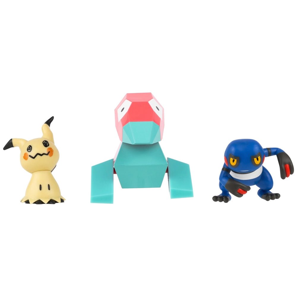 Pokémon Battle Figure 3 Pack - 2 - Inch Mimikyu, Croagunk & 3 - Inch Porygon - GameOn.games