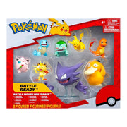 Pokémon Battle Figure Pack - 8 Battle Figures - Jigglypuff, Meowth, Pikachu, Squirtle, Charmander, Bulbasaur, Psyduck, Haunter - GameOn.games