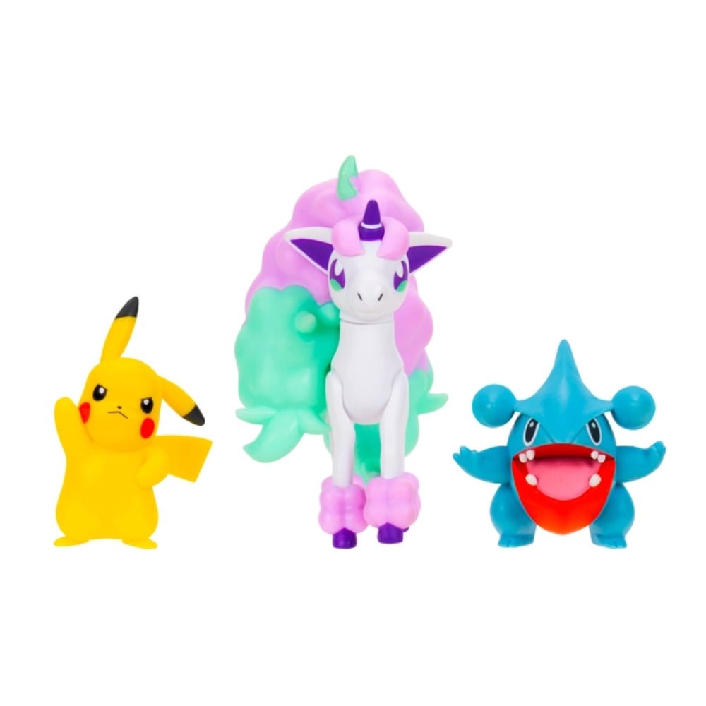 Pokémon Battle Figure - Pikachu & Galarian Ponyta & Gible - GameOn.games