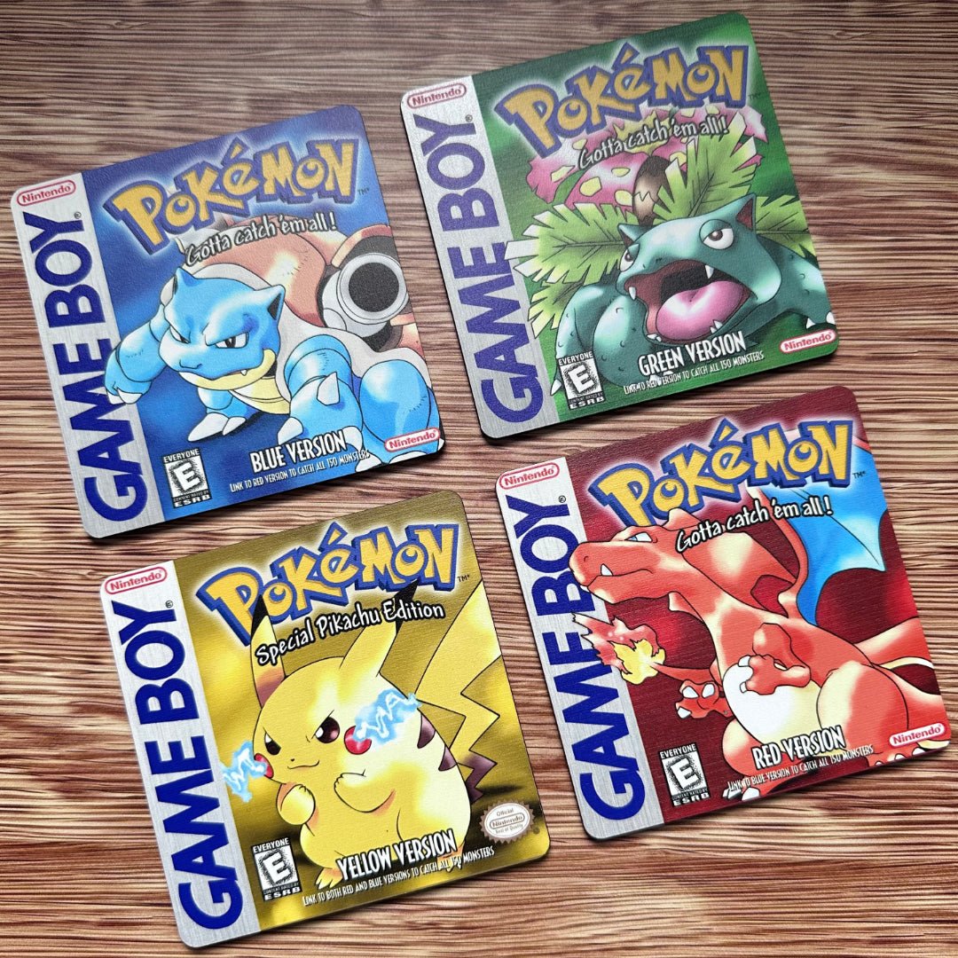 Pokémon Gameboy Cover Wooden Coasters - GameOn.games