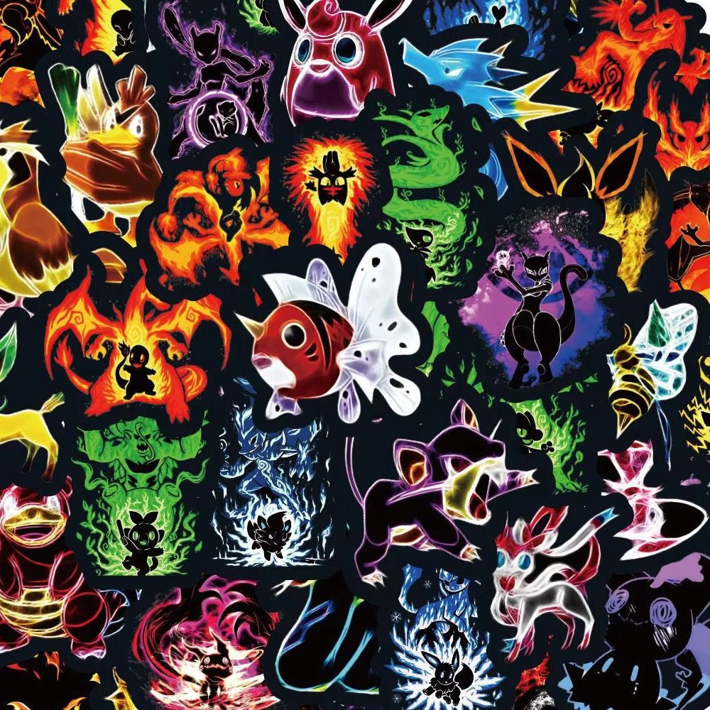 Pokémon Stickers (Black) - Pack of 60 - GameOn.games