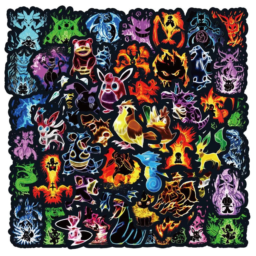 Pokémon Stickers (Black) - Pack of 60 - GameOn.games