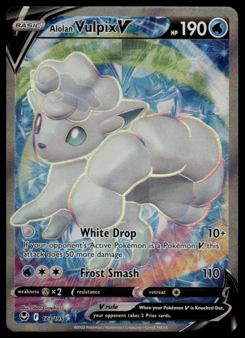 pokemon tcg silver tempest 033 195 alolan vulpix v card VSTAR #197 PSA 10 During your opponents next turn Alolan Vulpix V 033/195- Silver