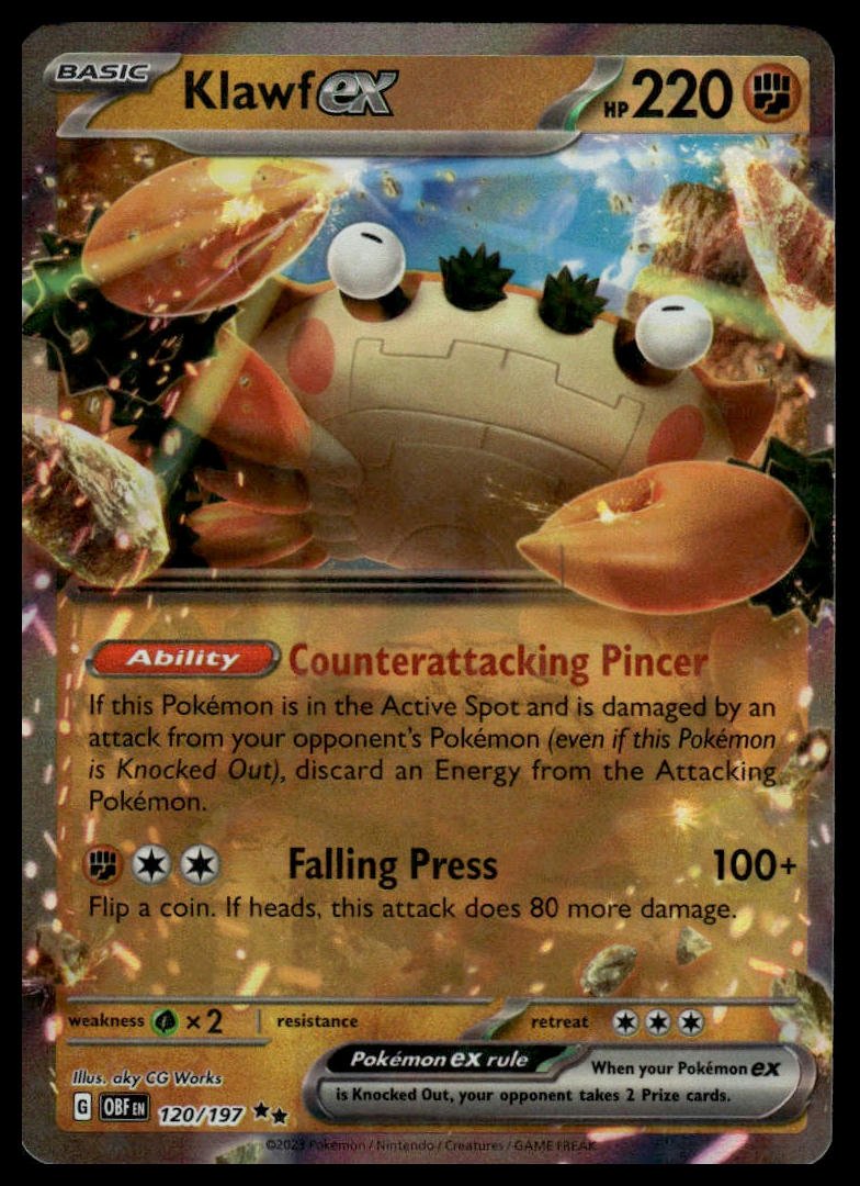 Pokémon TCG - Klawf ex (Obsidian Flames 120) - GameOn.games