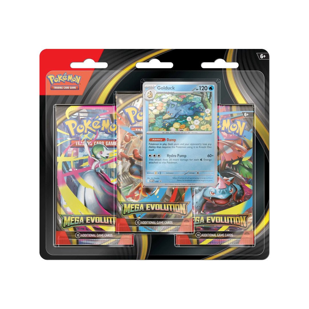 Pokémon TCG: Mega Evolution - 3 Pack Blister - Golduck - GameOn.games