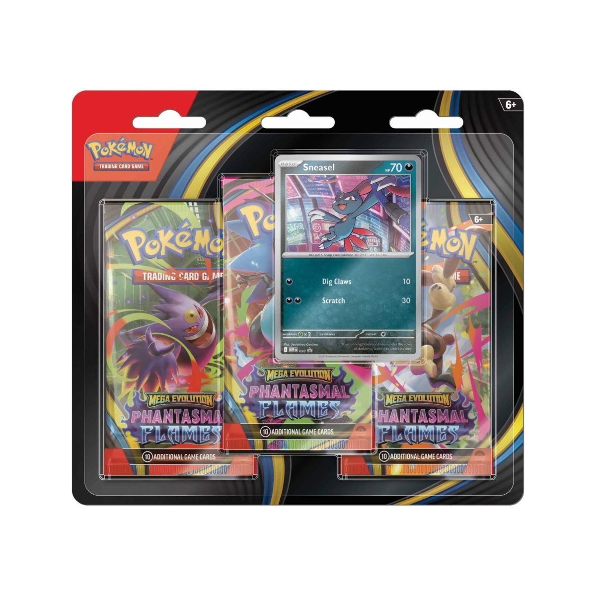 Pokémon TCG: Mega Evolution Phantasmal Flames - 3 Pack - Sneasel - GameOn.games