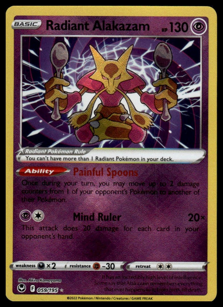 Pokémon TCG - Radiant Alakazam (Silver Tempest 059) - GameOn.games