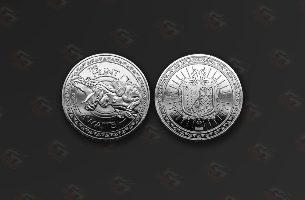 Monster Hunter World Collectable Silver Coin - Numbered Rarity - GameOn.games