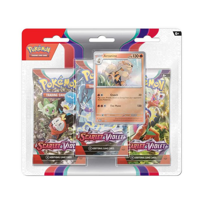 Pokémon TCG: Scarlet & Violet 3-Pack Booster Display – Arcanine - GameOn.games